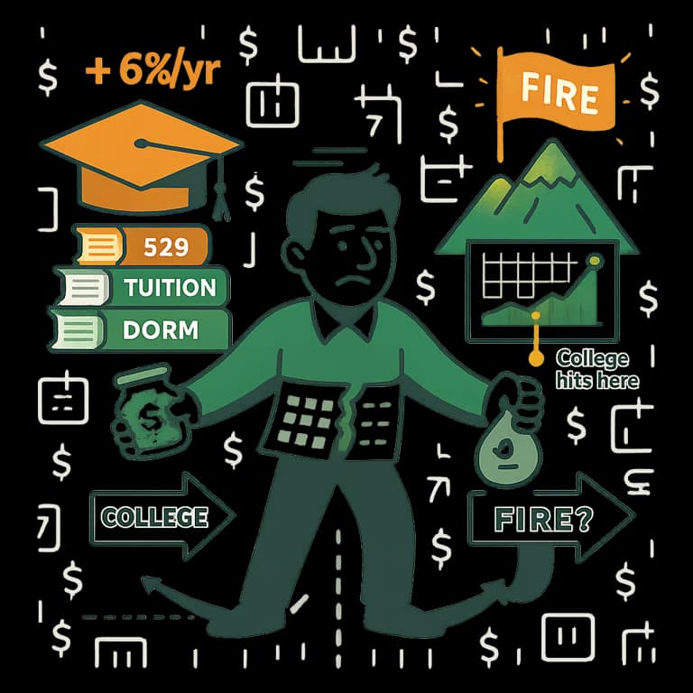 Chart showing rising college costs
